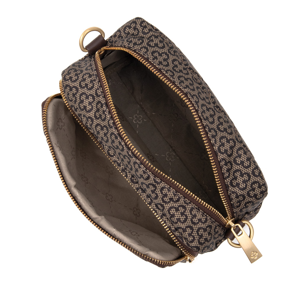 BOLSA POCHETE BEGE E CAF&Eacute; MONOGRAMA image number 4