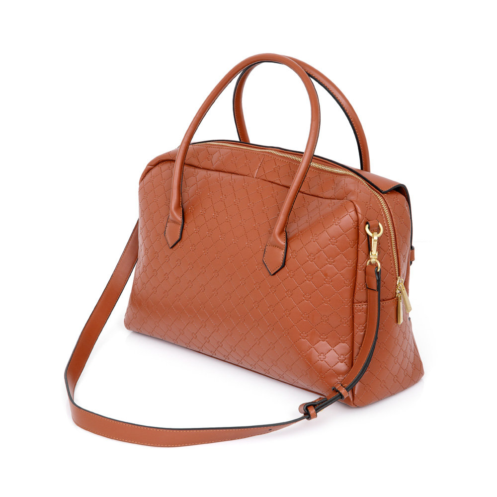 MALA DE M&Atilde;O CARAMELO CAMEL MONOGRAMA image number 2