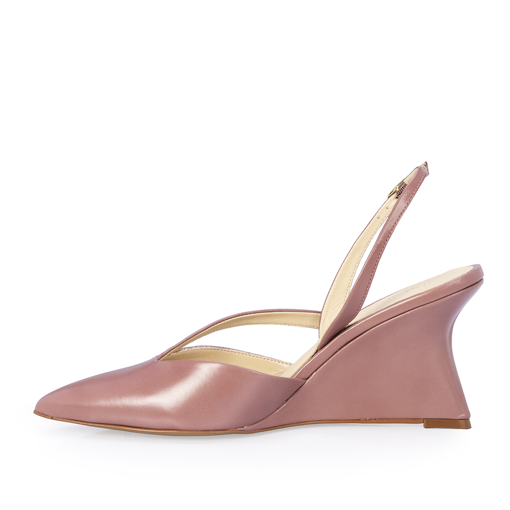 SCARPIN SLINGBACK ROSA MALVA COURO ANABELA image number 2
