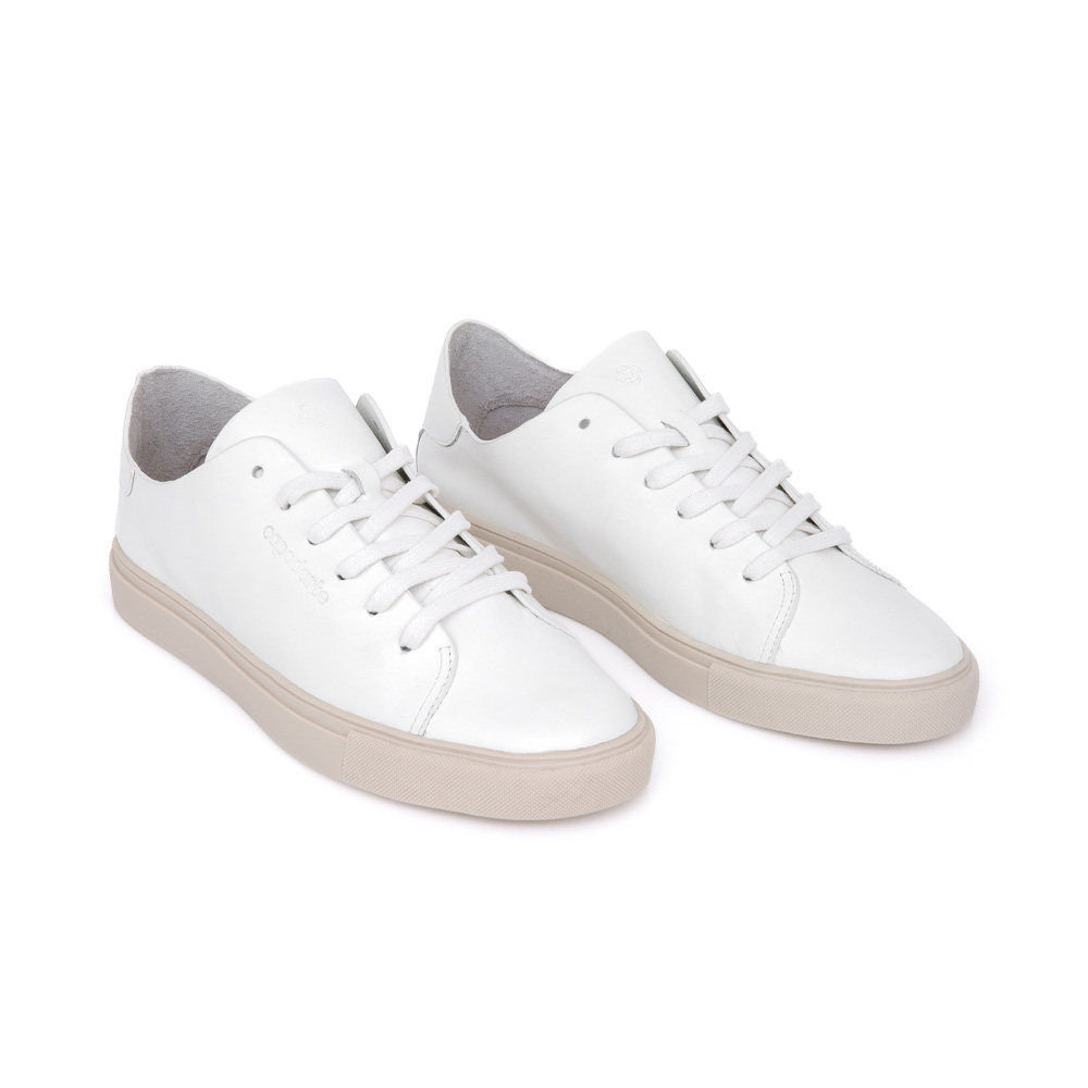 TÊNIS FEMININO BRANCO DE COURO AMARRAÇÃO image number 1
