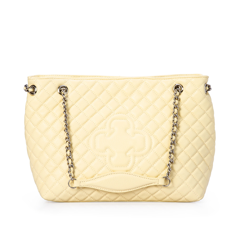 BOLSA M&Eacute;DIA BRANCA BRULLE  COURO MATELASS&Ecirc; CARINA image number 1