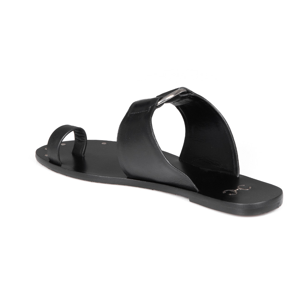 CHINELO PRETO RASTEIRO DE COURO ARGOLA image number 2