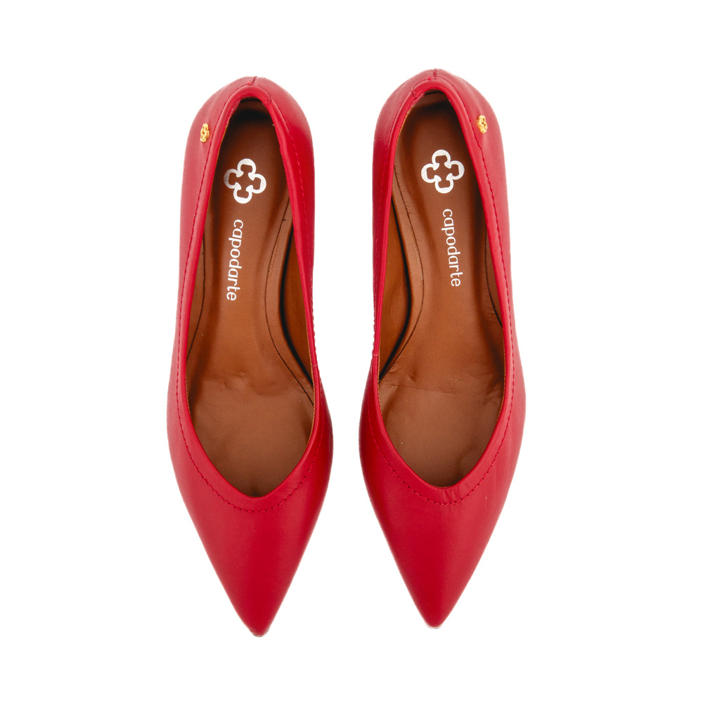 SCARPIN SALTO MÉDIO COURO VERMELHO MERLOT image number 4