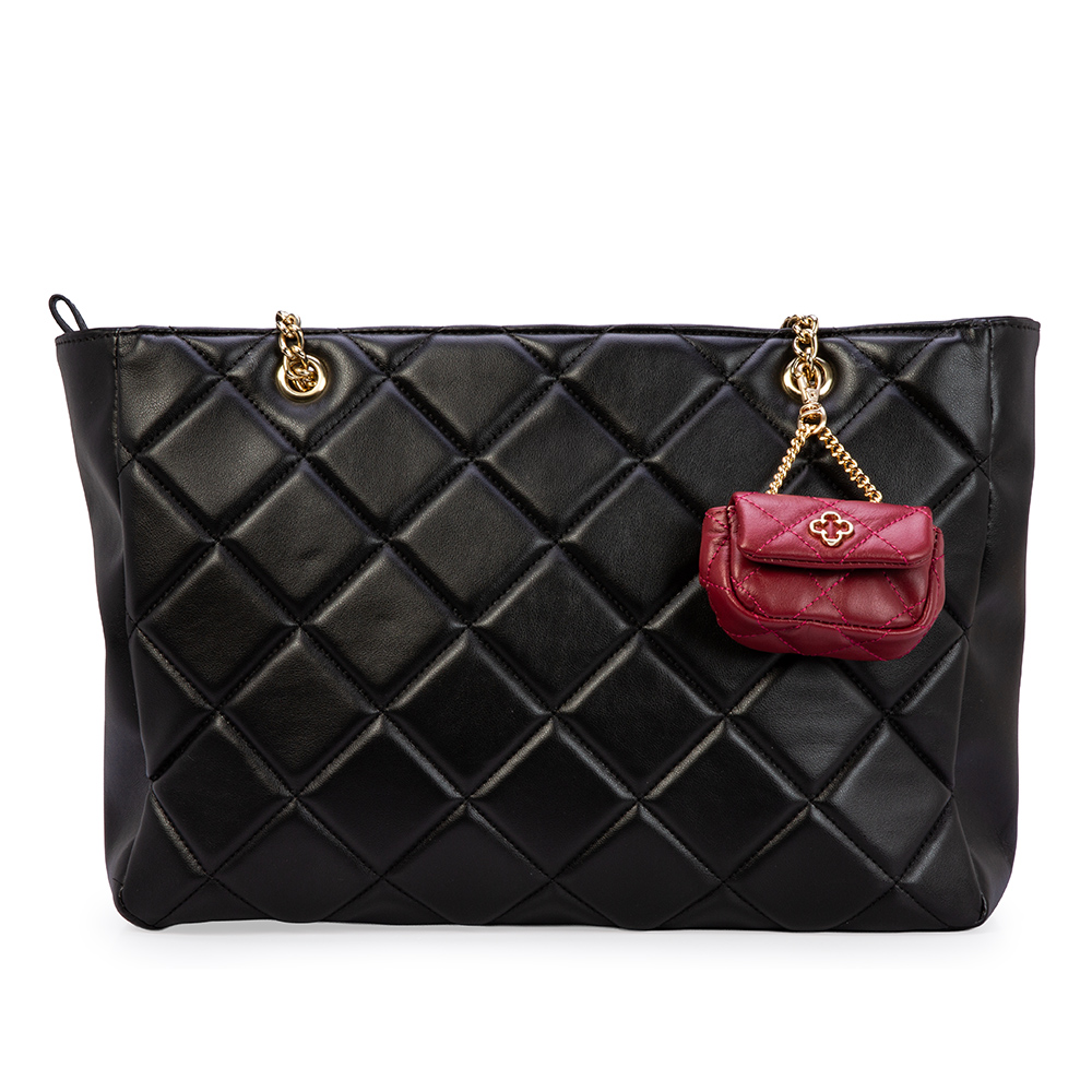 CHAVEIRO MINI BOLSA VERMELHO COURO MATELASS&Ecirc; BAG CHARM image number 3