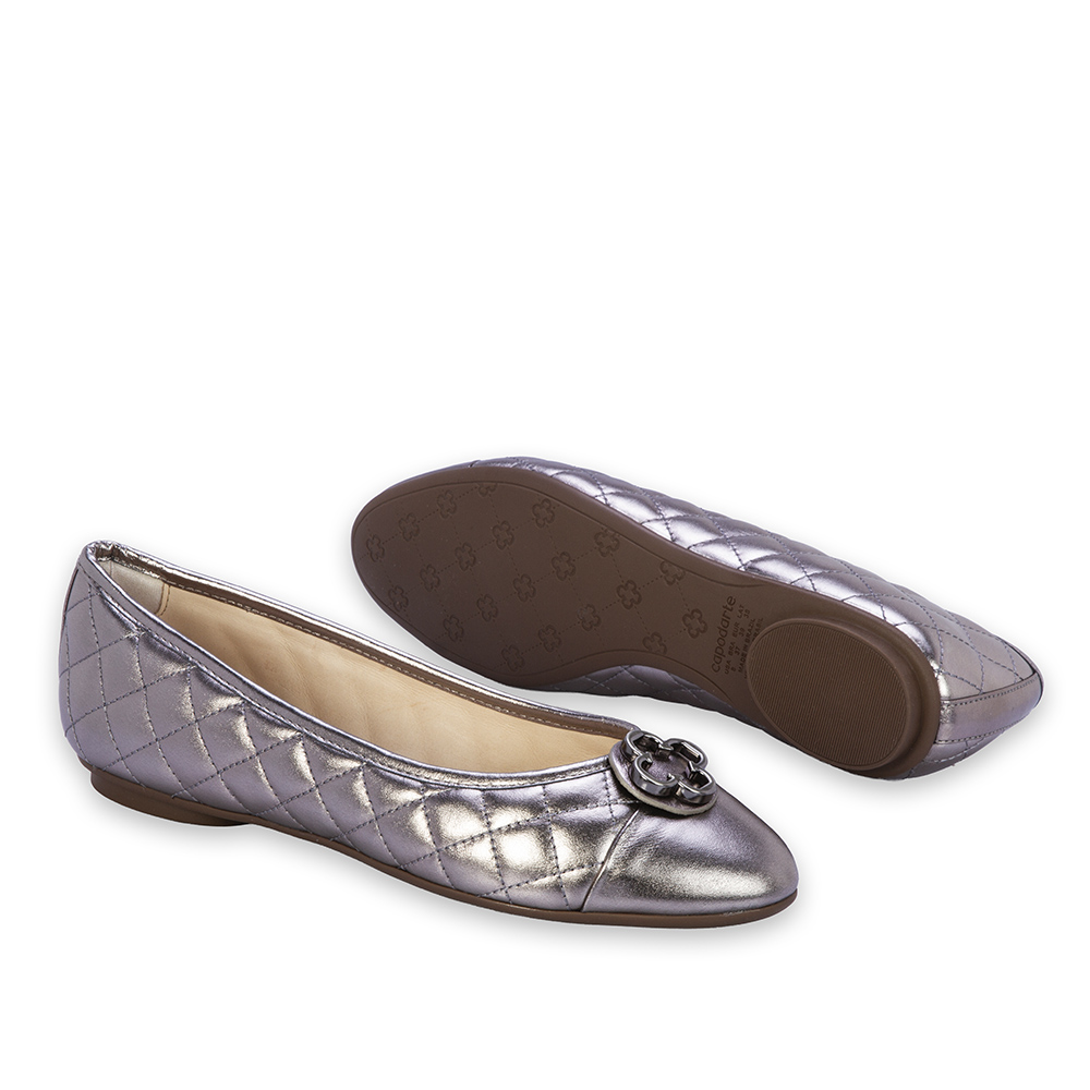 SAPATILHA CATHERINE MODERNIT&Aacute; CINZA PEWTER COURO MATELASS&Ecirc; image number 3