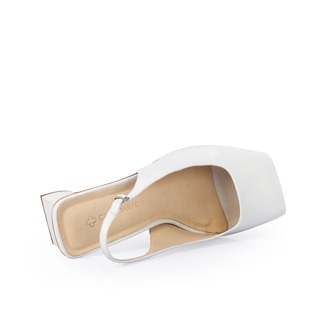 PEEP TOE BRANCO COURO SALTO BLOCO image number 4