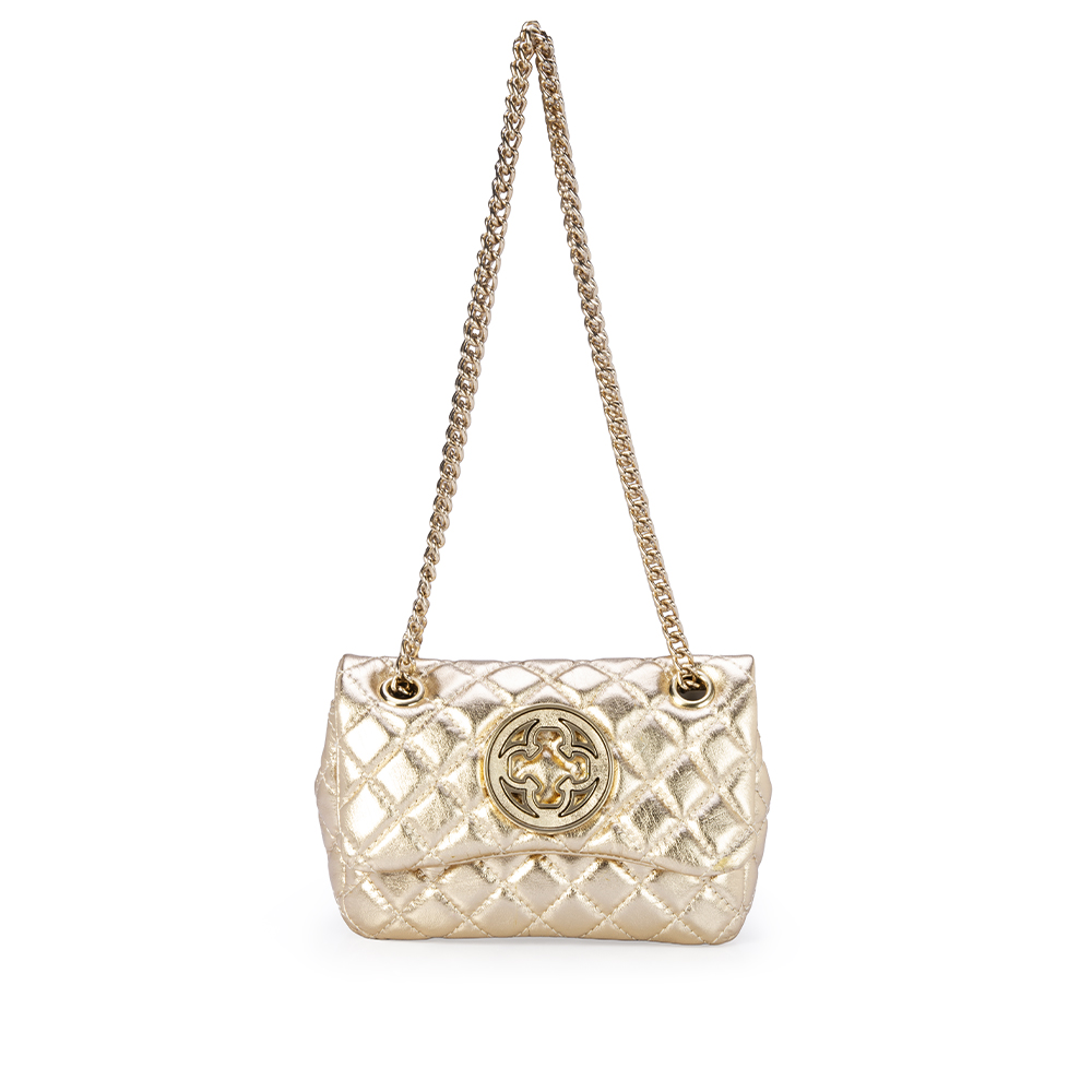 BOLSA MINI OL&Iacute;VIA SHOULDER BAG DE COURO OURO CHIARO image number 3