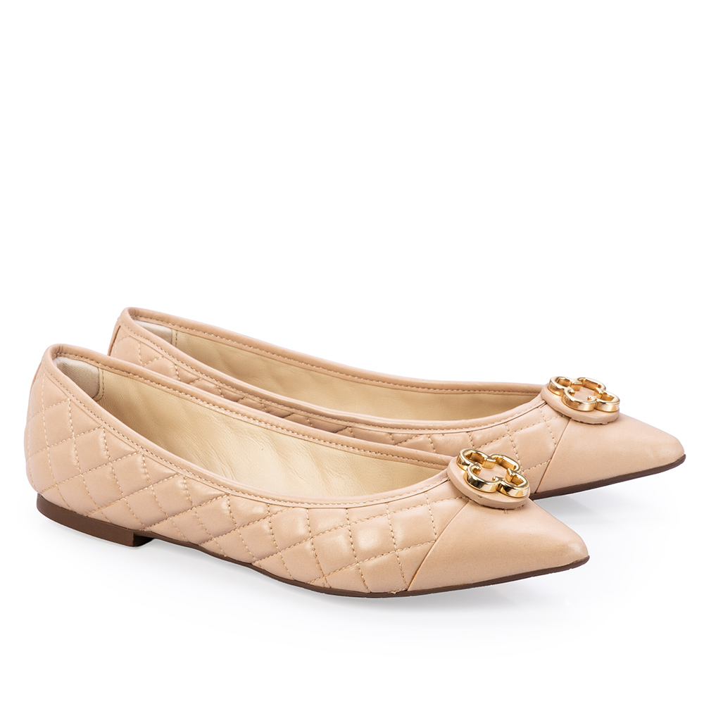 SAPATILHA CATHERINE BICO FINO NUDE SEDA DE COURO MATELASS&Ecirc; image number 1