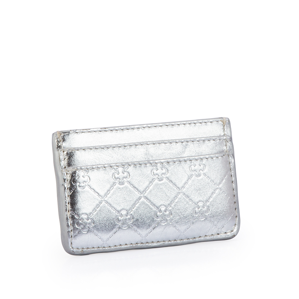 PORTA CART&Atilde;O PRATEADO COURO MONOGRAMA image number 1