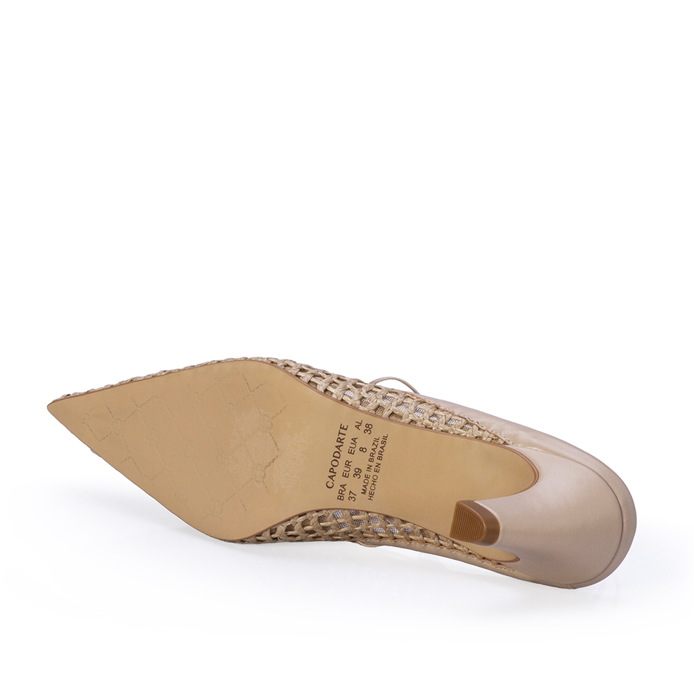SCARPIN SLINGBACK DE COURO NUDE SEDA AMARRA&Ccedil;&Atilde;O image number 3