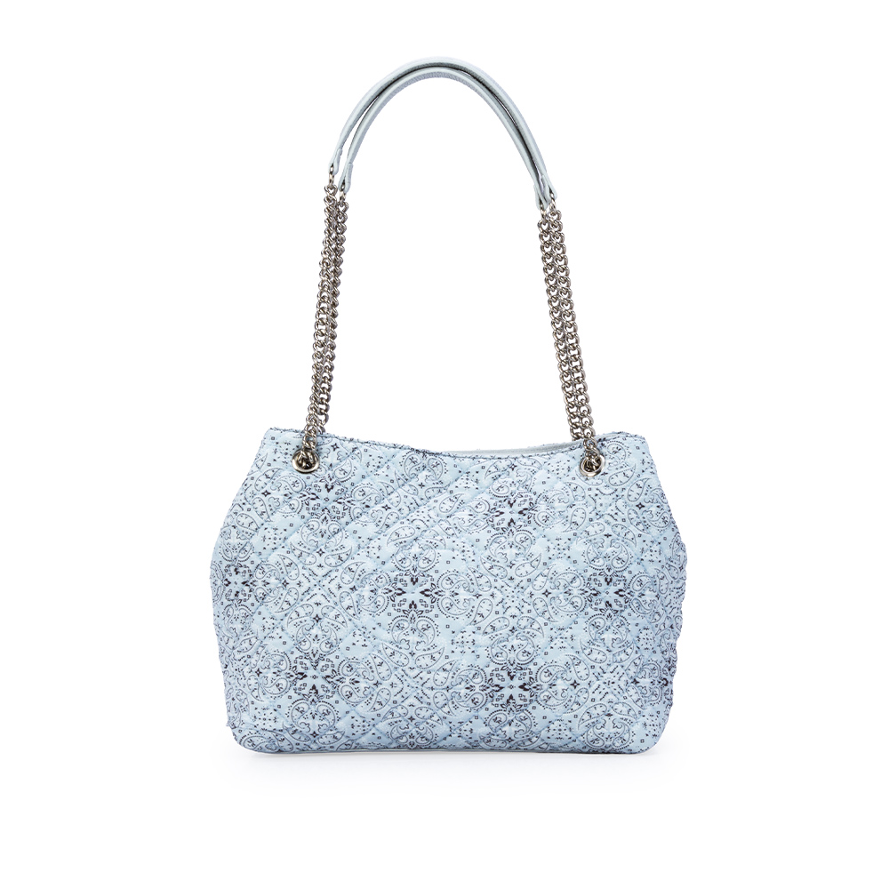 BOLSA M&Eacute;DIA CARINA AZUL TURMALINA MATELASS&Ecirc; PAISLEY image number 0