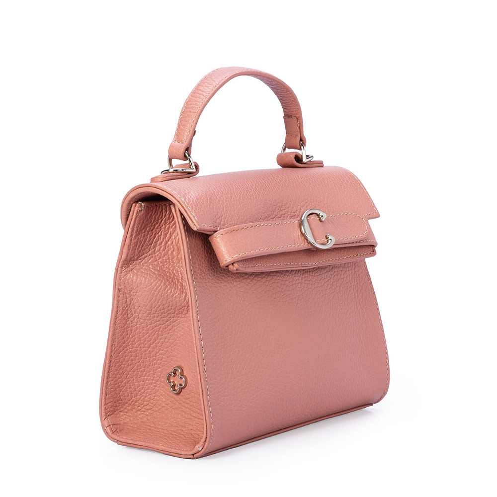 BOLSA PEQUENA ROSA MALVA DE COURO TOTE image number 3