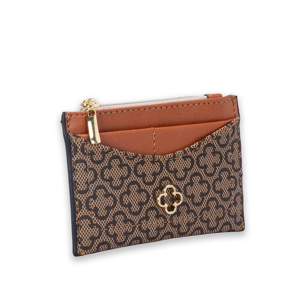 PORTA CART&Atilde;O CARAMELO MONOGRAMA COM Z&Iacute;PER image number 1