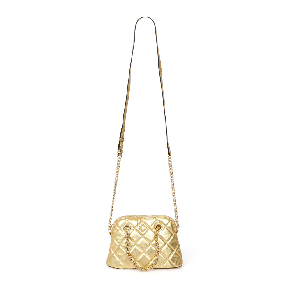 BOLSA TIRACOLO DOURADA DE COURO MATELASSÊ SHOULDER BAG image number 0