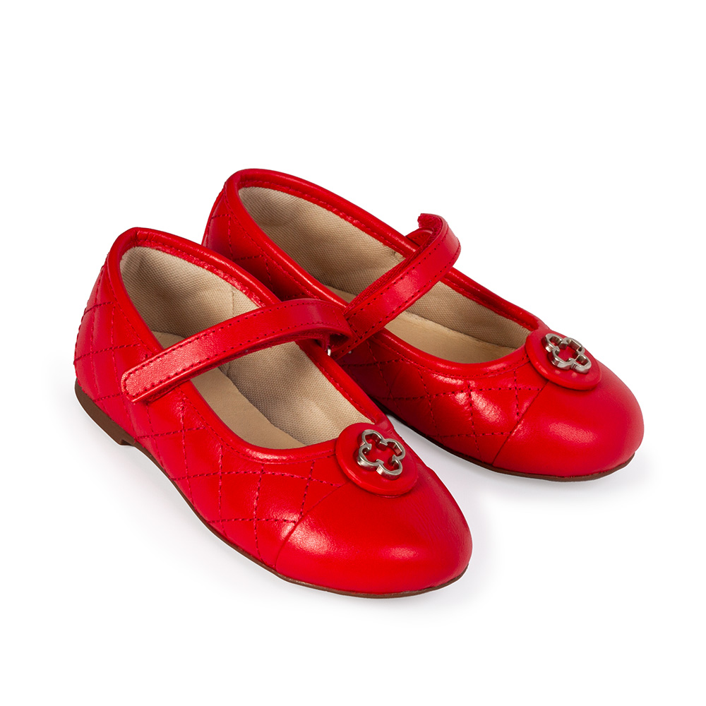 SAPATILHA BEB&Ecirc; VERMELHA RUBI DE COURO MATELASS&Ecirc; COM VELCRO CATHERINE image number 1