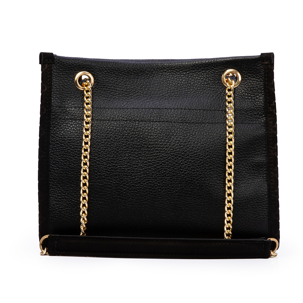 BOLSA M&Eacute;DIA COURO NOBUCK PRETA SHOULDER BAG image number 2