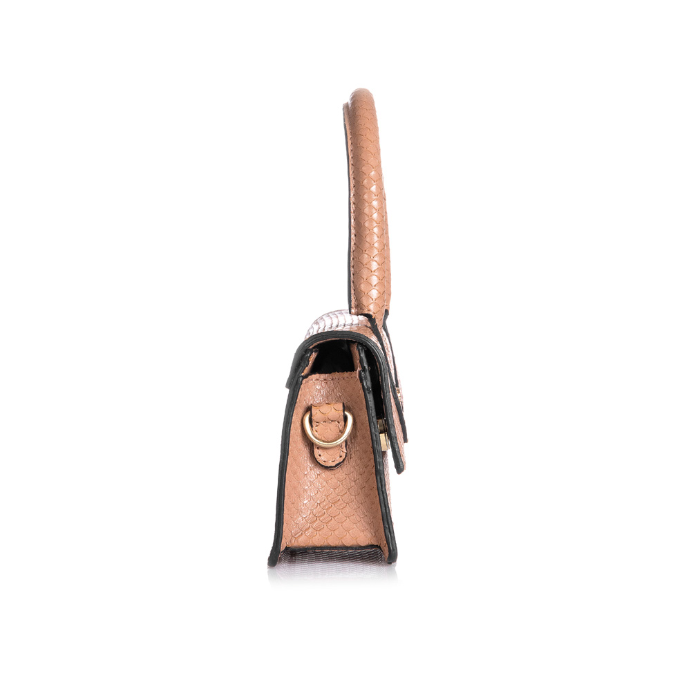 BOLSA PEQUENA COURO BEGE PITONE image number 2