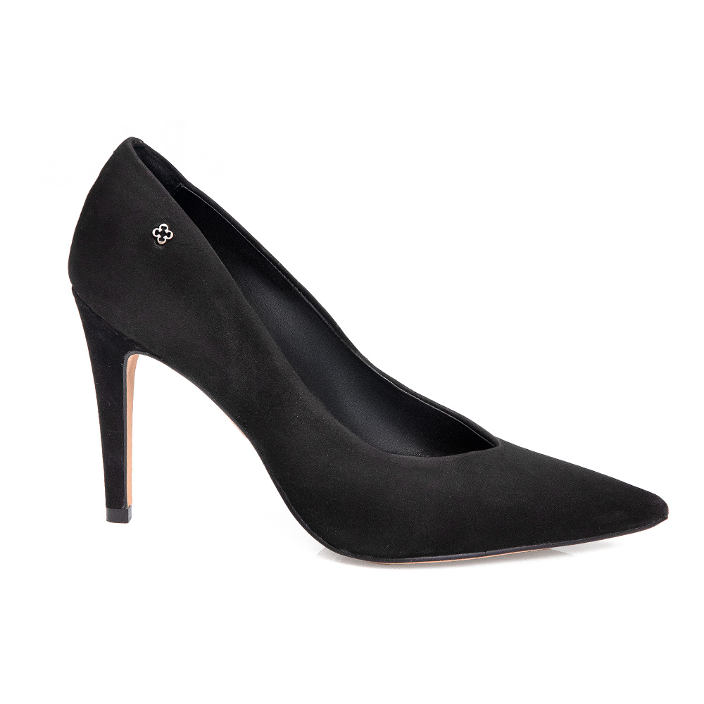 SCARPIN PRETO NOBUCK SALTO ALTO FINO image number 0