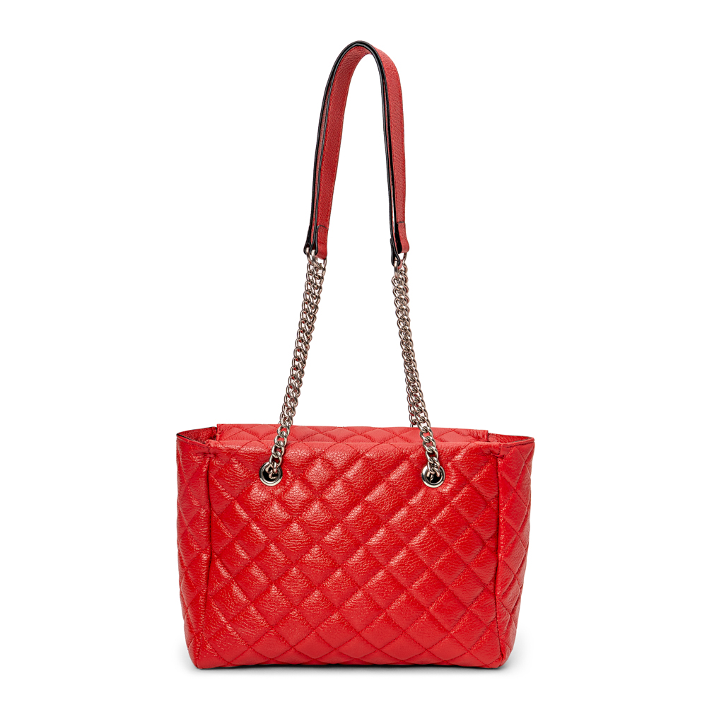 BOLSA MÉDIA VERMELHA RUBI DE COURO MATELASSÊ HOBO image number 3