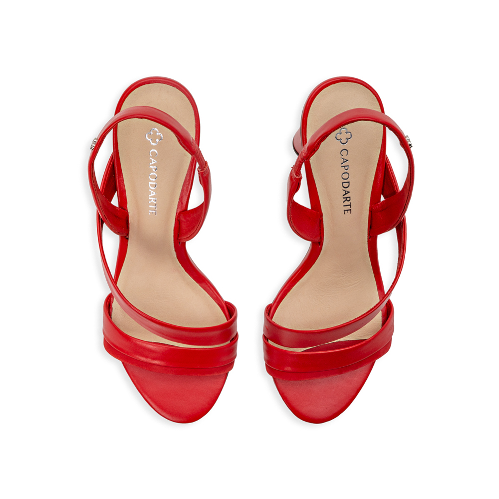 SAND&Aacute;LIA SALTO GROSSO VERMELHA RUBI DE COURO NOBUCK image number 4