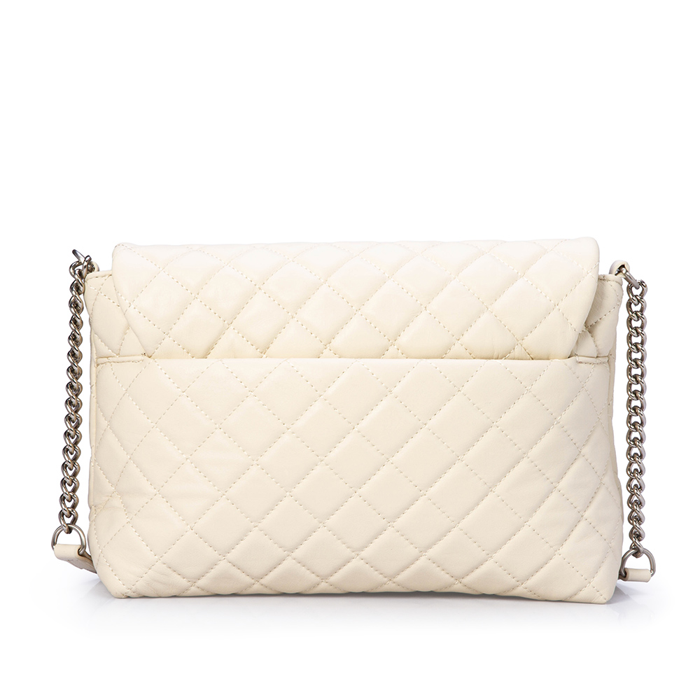 BOLSA BEGE VANILLA DE COURO MATELASS&Ecirc; SHOULDER BAG image number 2