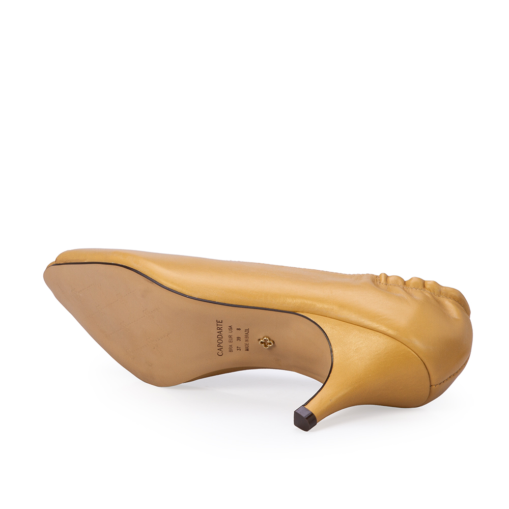 PEEP TOE BEGE SAVANA DE COURO SALTO M&Eacute;DIO image number 3