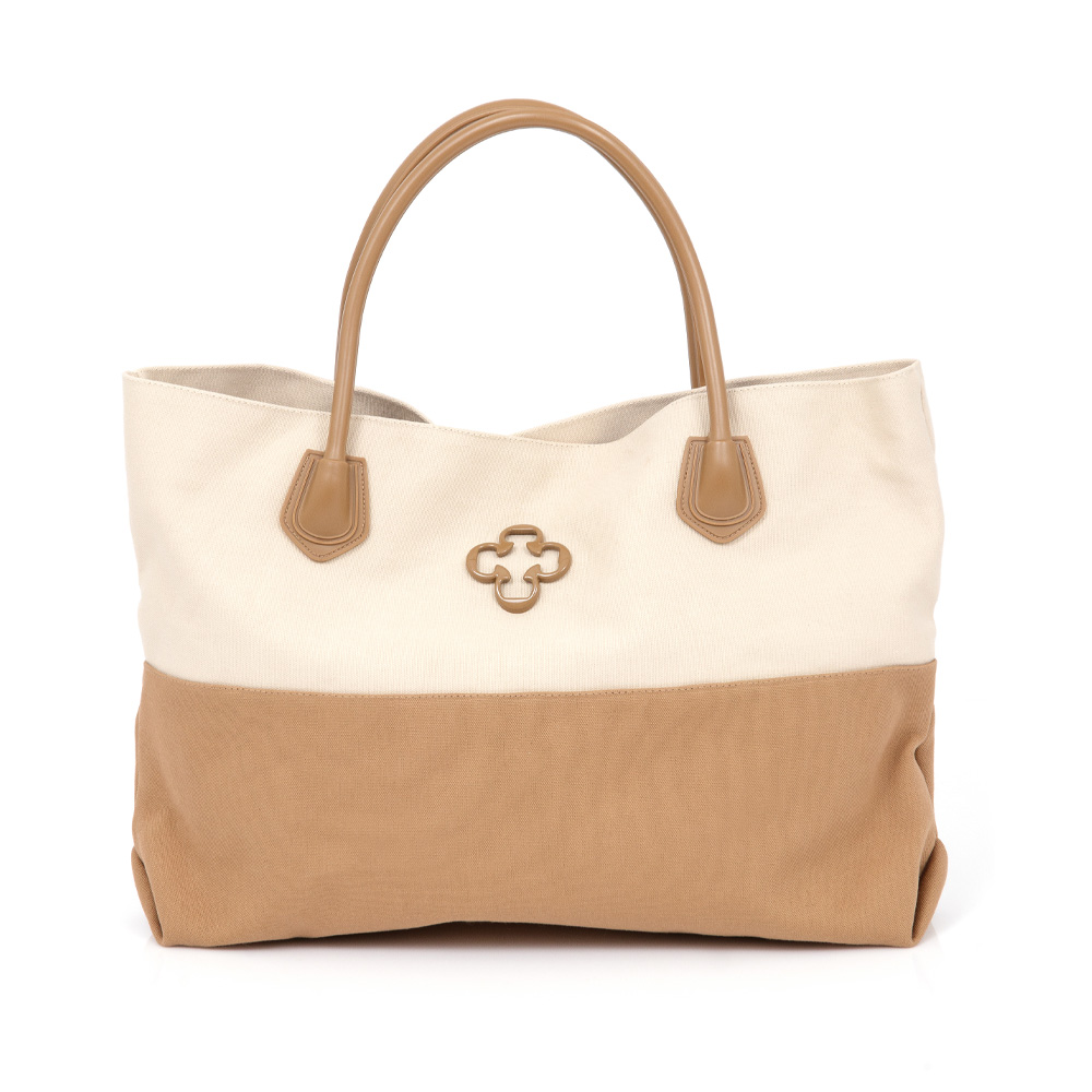 KIT BOLSA BEGE LONA E CHINELO MONOGRAMA image number 2