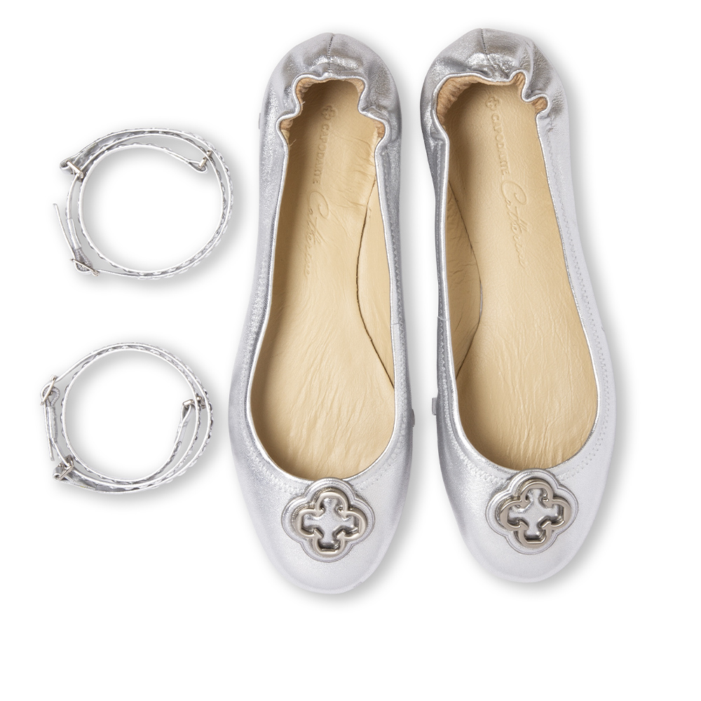 SAPATILHA CATHERINE COURO PRATA METALIZADA image number 4