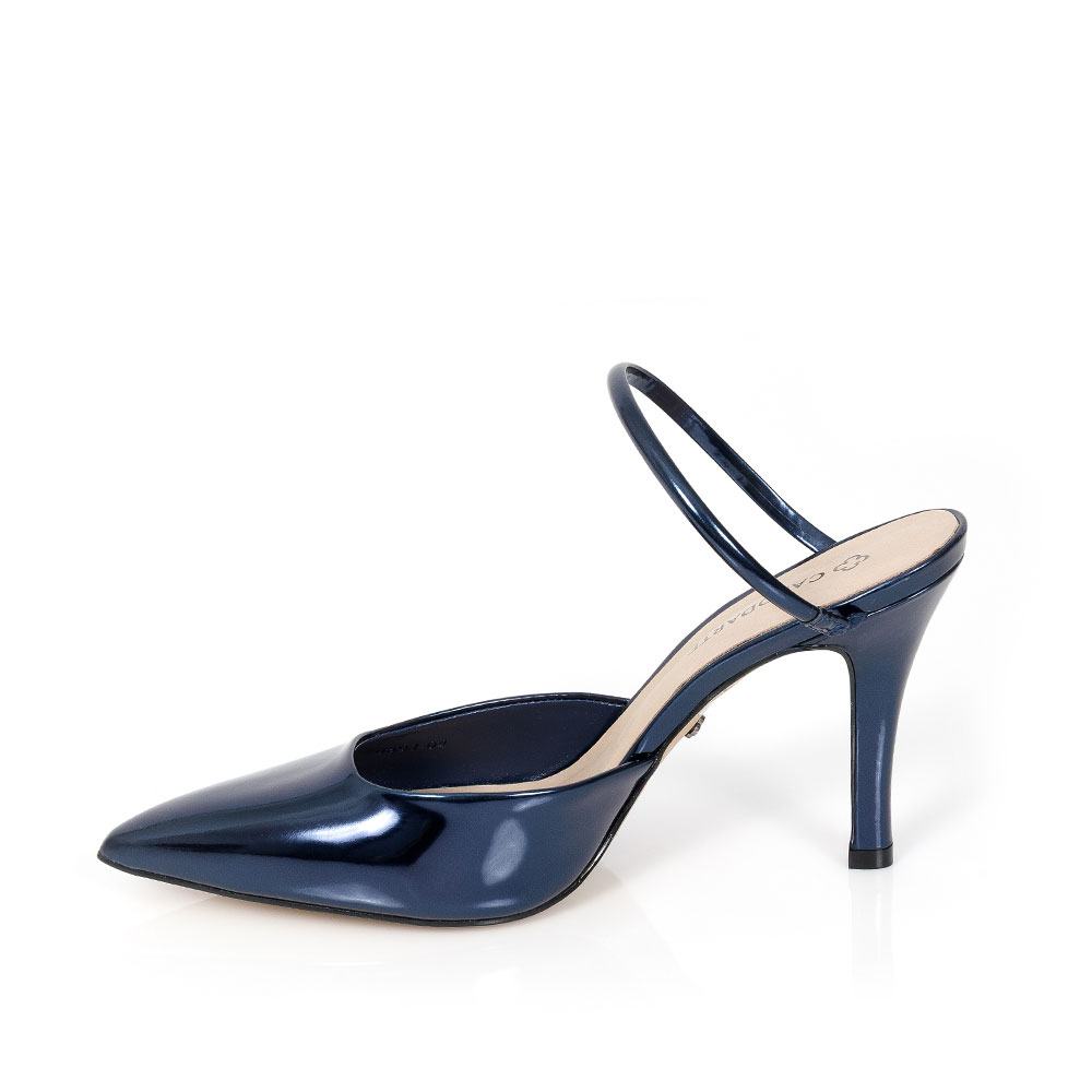 MULE SALTO ALTO MARINHO AZZURRO SPECCHIO DE COURO image number 2