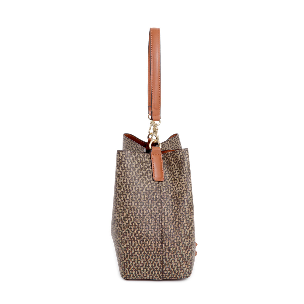 BOLSA CARAMELO MONOGRAMA COM AL&Ccedil;A GORGUR&Atilde;O BUCKET image number 1