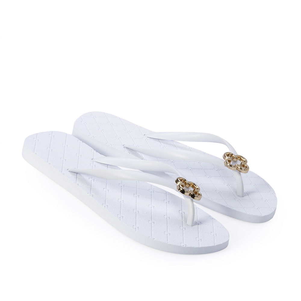 CHINELO DE DEDO BRANCO MONOGRAMA LOGO DOURADO image number 1
