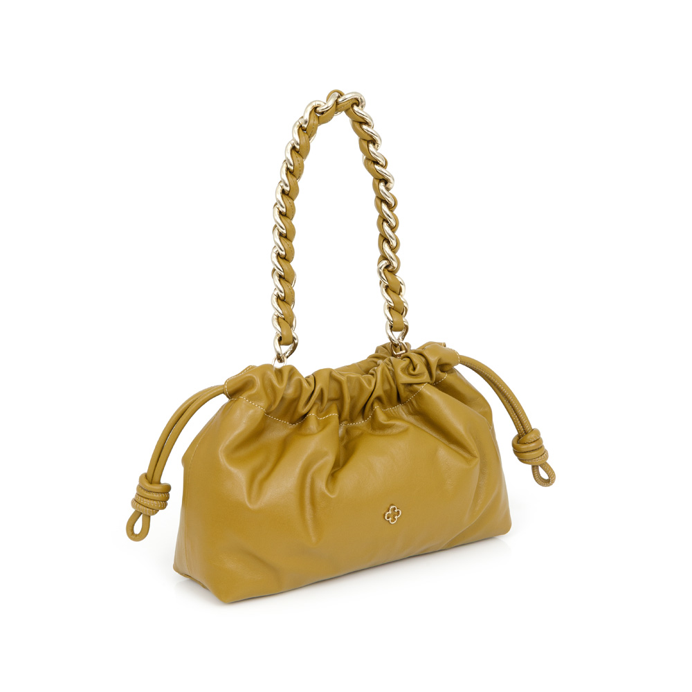 BOLSA MÉDIA AMARELA CITRINO DE COURO SHOULDER BAG image number 1
