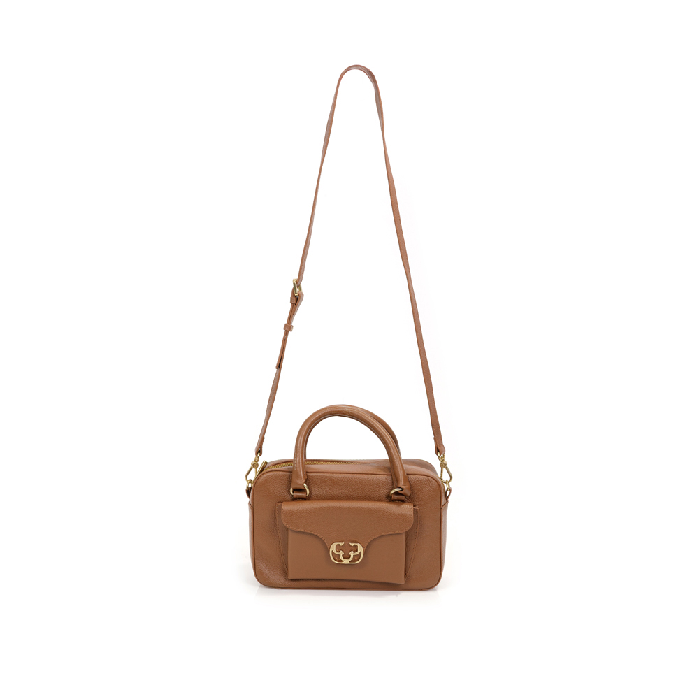 BOLSA TOTE DE COURO CARAMELO MOGNO image number 3