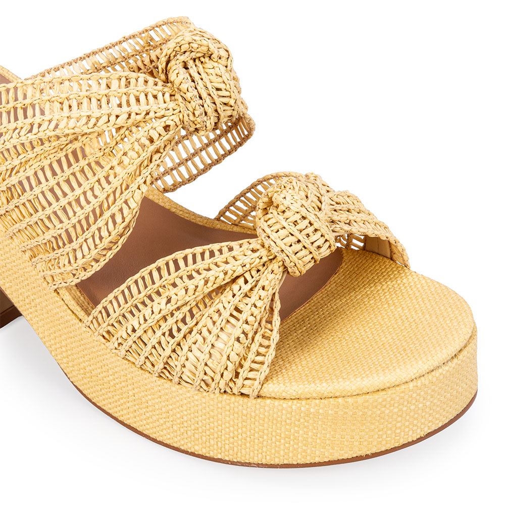 MULE SALTO MEIA PATA BEGE NATURAL TRAMADO image number 4