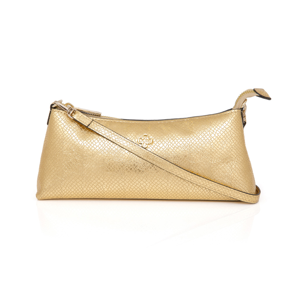 BOLSA PEQUENA DOURADA METALIZADA SERPENTE SHOULDER BAG image number 0
