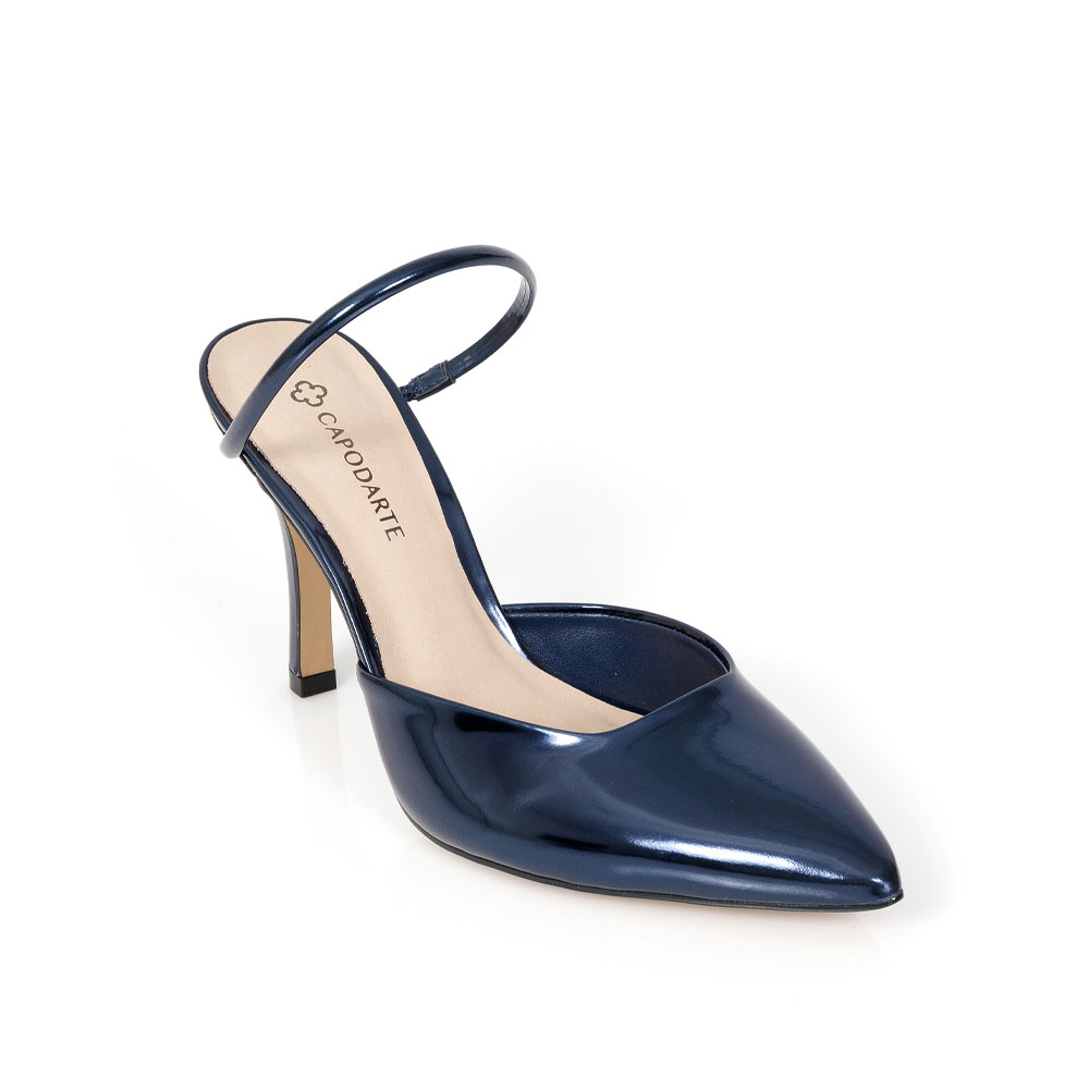 MULE SALTO ALTO MARINHO AZZURRO SPECCHIO DE COURO image number 3