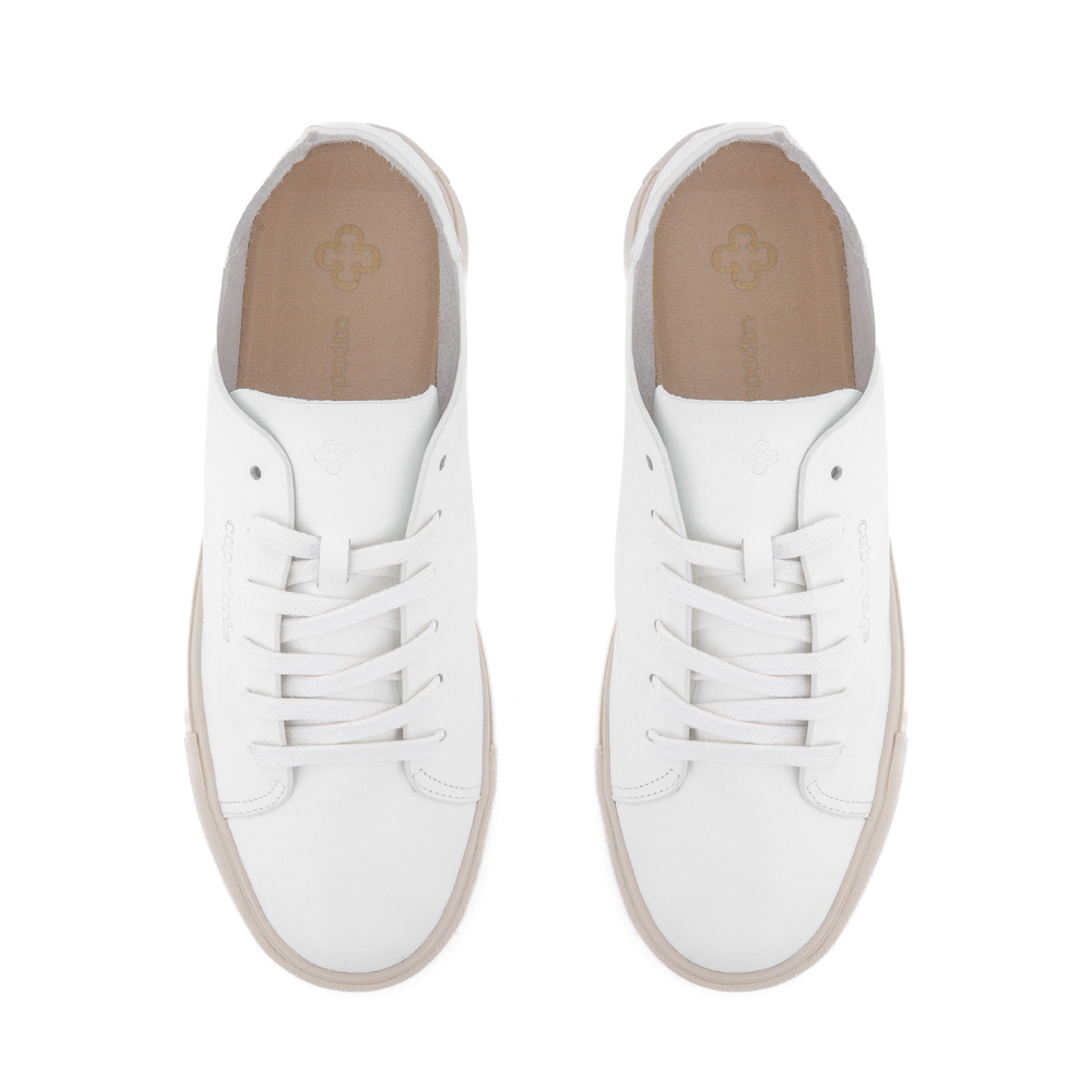 TÊNIS FEMININO BRANCO DE COURO AMARRAÇÃO image number 4