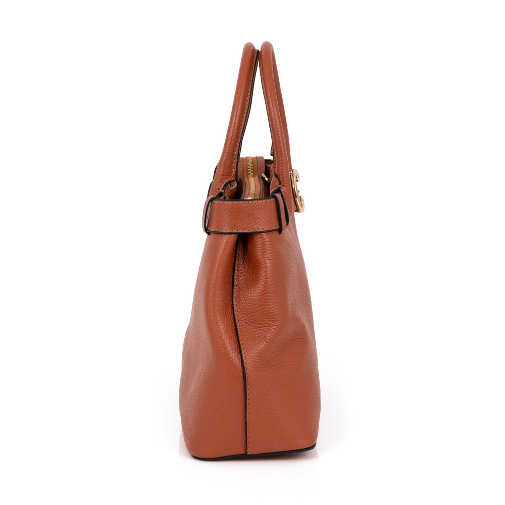 BOLSA MÉDIA CARAMELO DE COURO TOTE image number 1