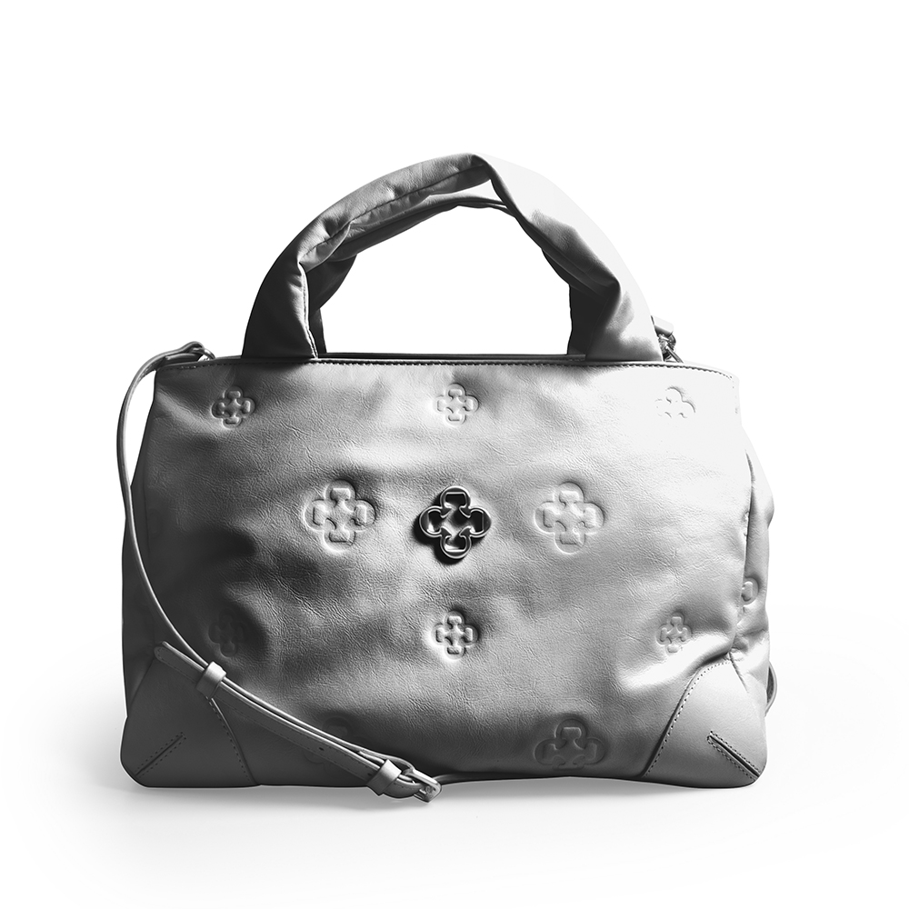 BOLSA DE COURO TOTE PRATA image number 0