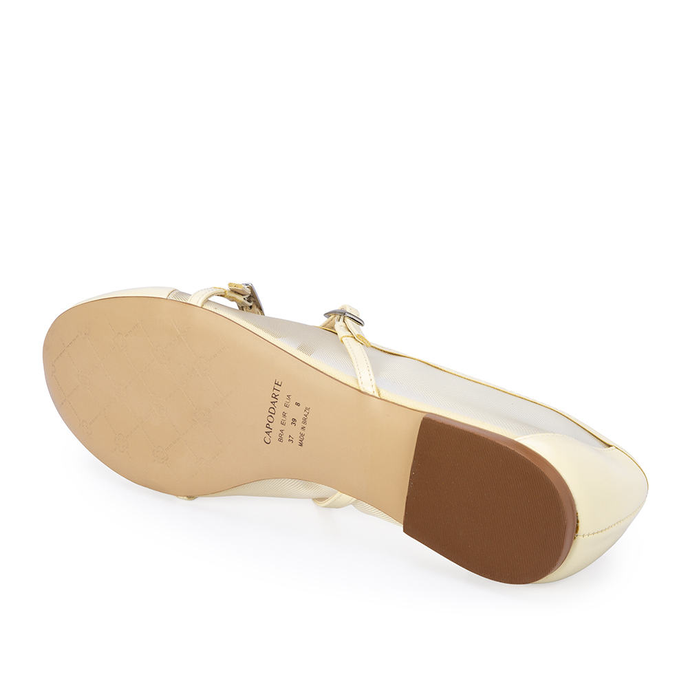 SAPATILHA DE COURO CREME BRULLE TELA image number 3