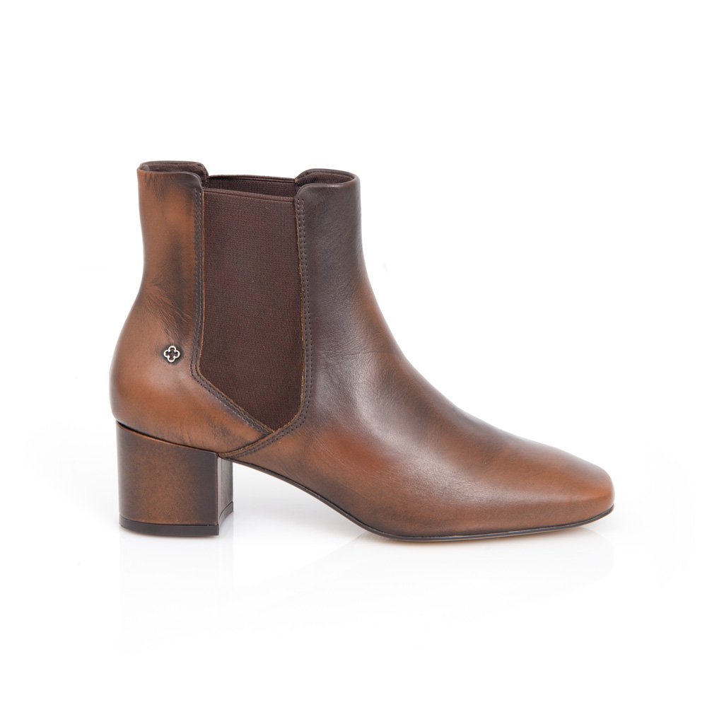 BOTA CANO CURTO MARROM DE COURO image number 0