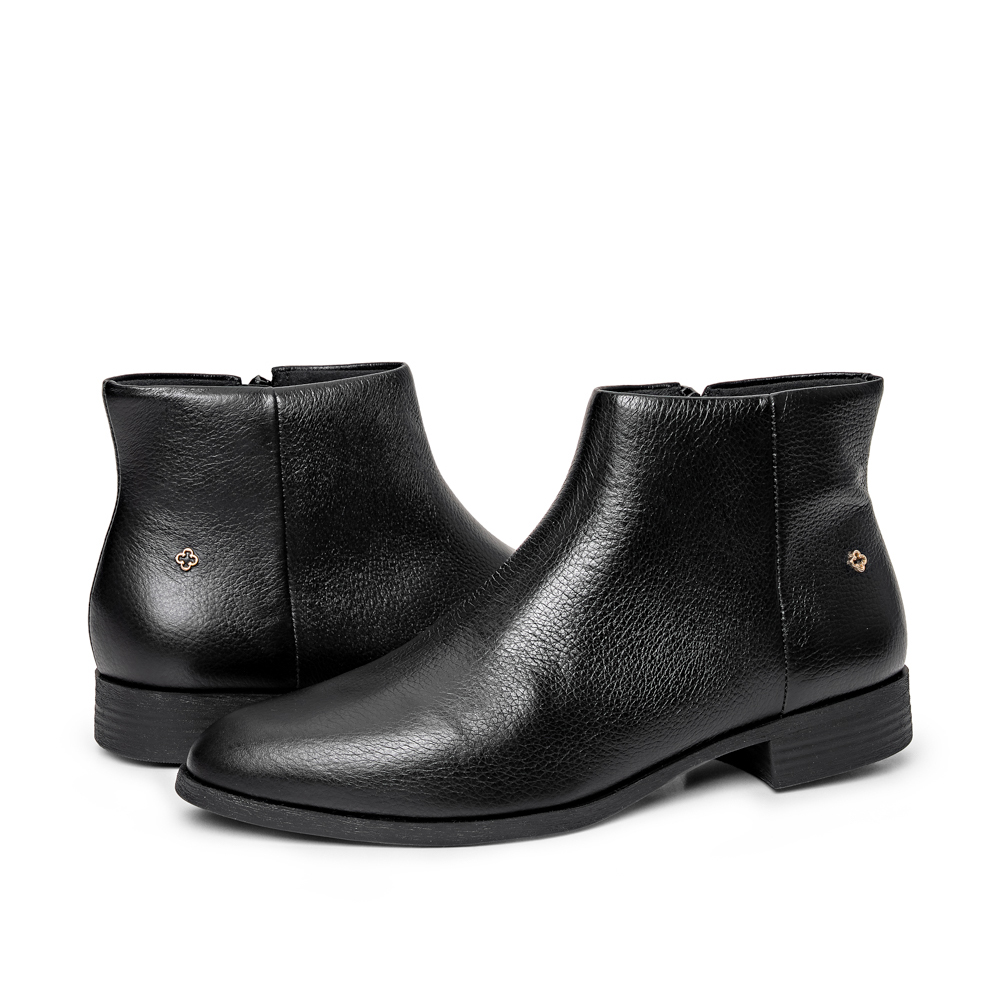 BOTA PRETA CANO CURTO DE COURO image number 4