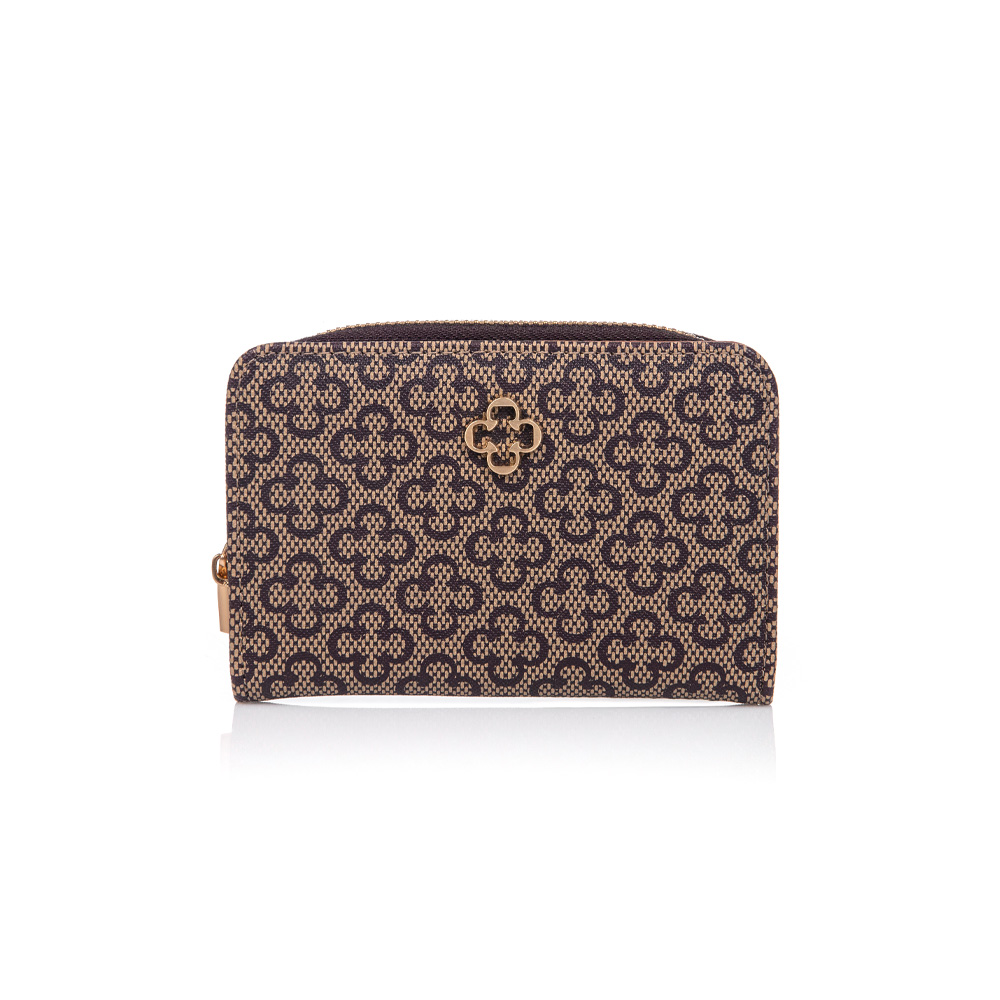 CARTEIRA PEQUENA BEGE MONOGRAMA ZÍPER image number 0