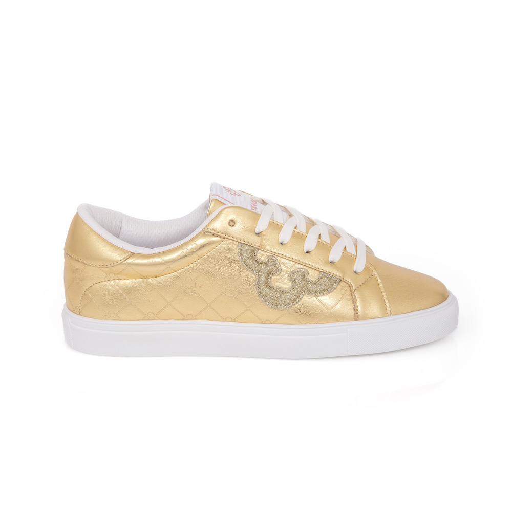TÊNIS FEMININO DOURADO AMARRAÇÃO GLITTER image number 0