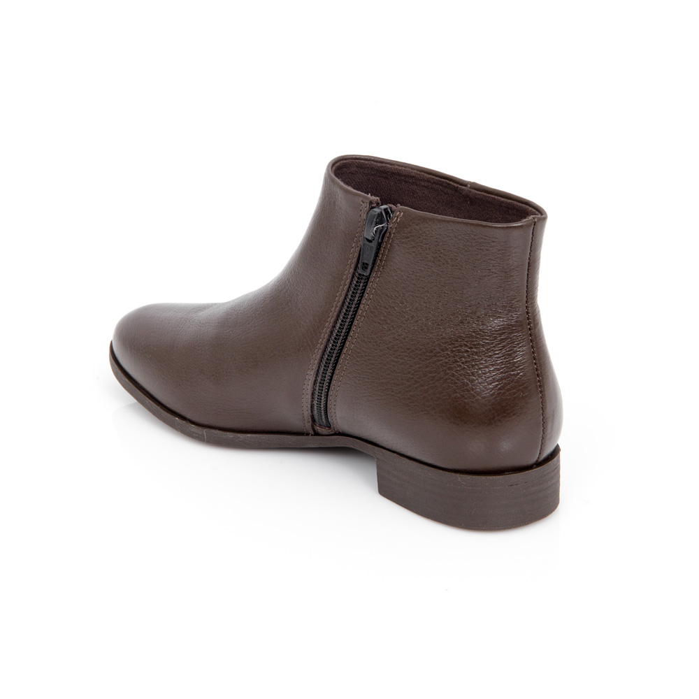 BOTA MARROM CANO CURTO DE COURO image number 2