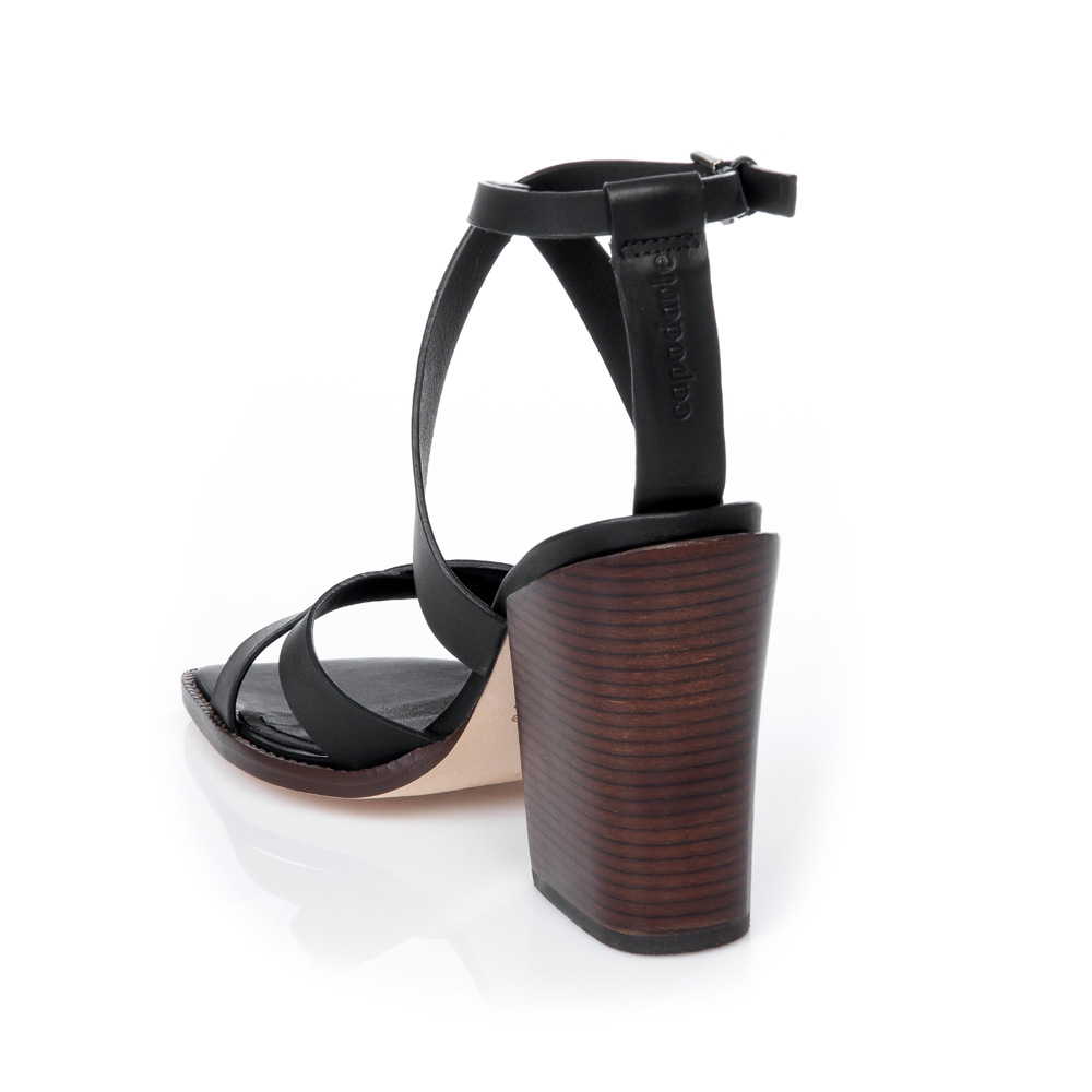 SAND&Aacute;LIA PRETA BICO QUADRADO DE COURO image number 2