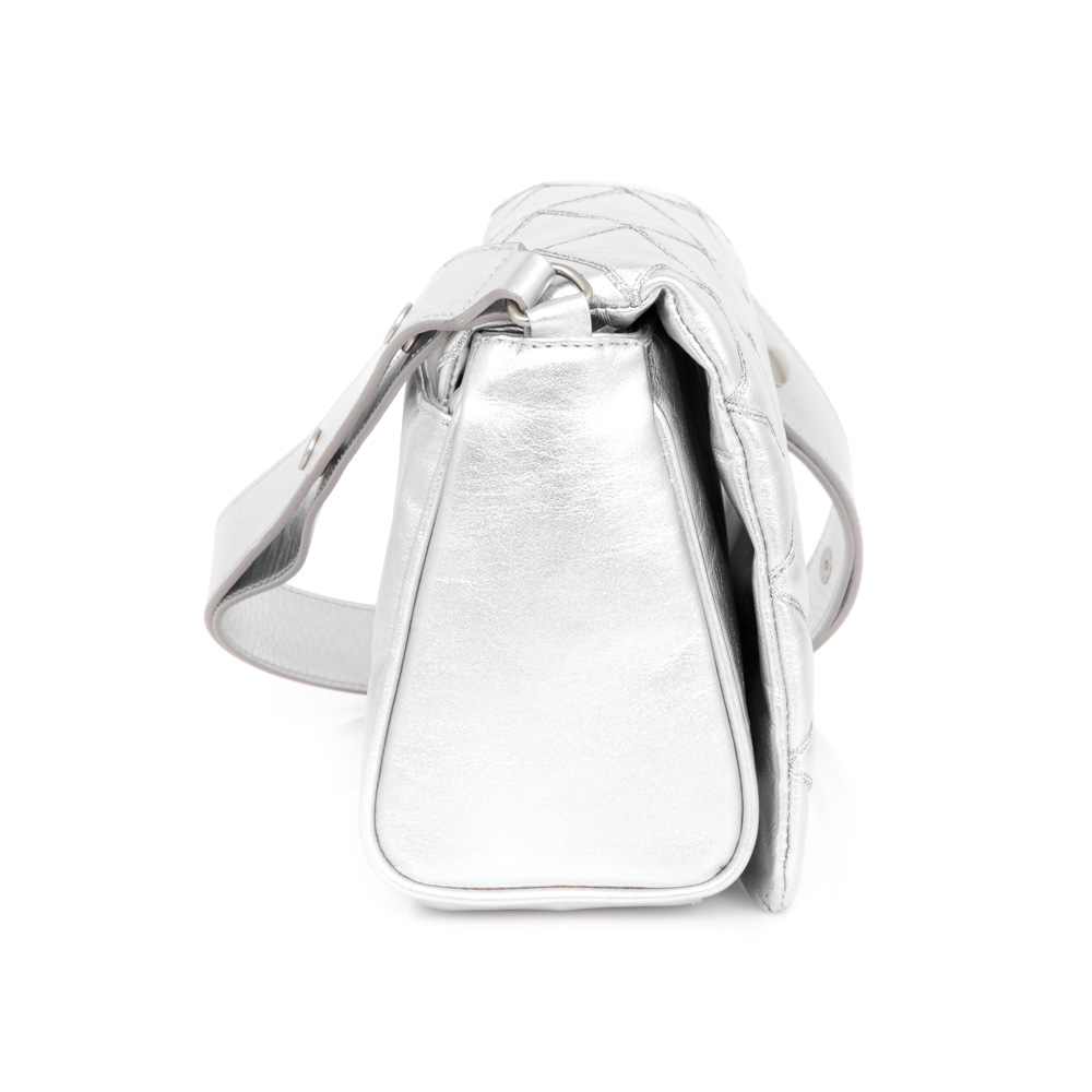 BOLSA PRATA DE COURO SHOULDER BAG image number 2