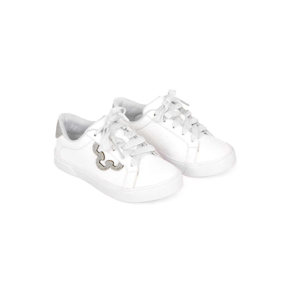 TÊNIS INFANTIL BRANCO E PRATA MONOGRAMA AMARRAÇÃO image number 1