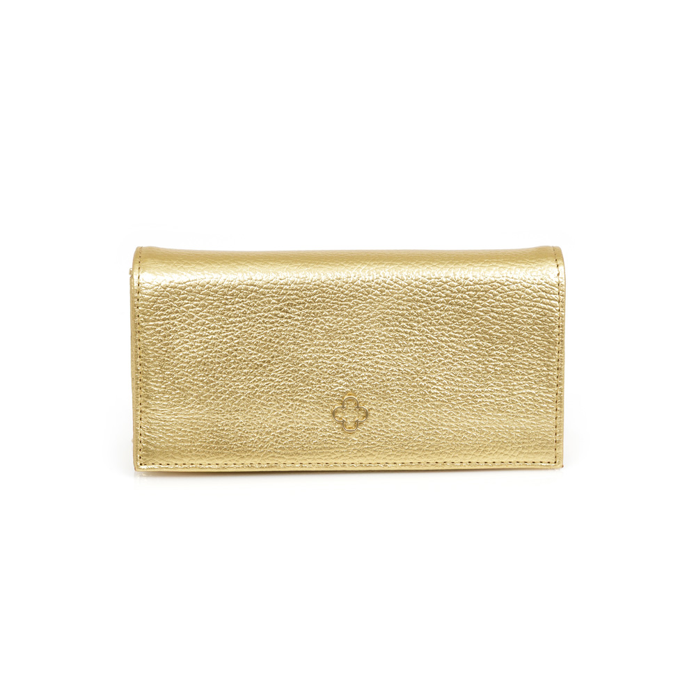 BOLSA PEQUENA DOURADA DE COURO COM ALÇA CORRENTE SHOULDER BAG image number 0