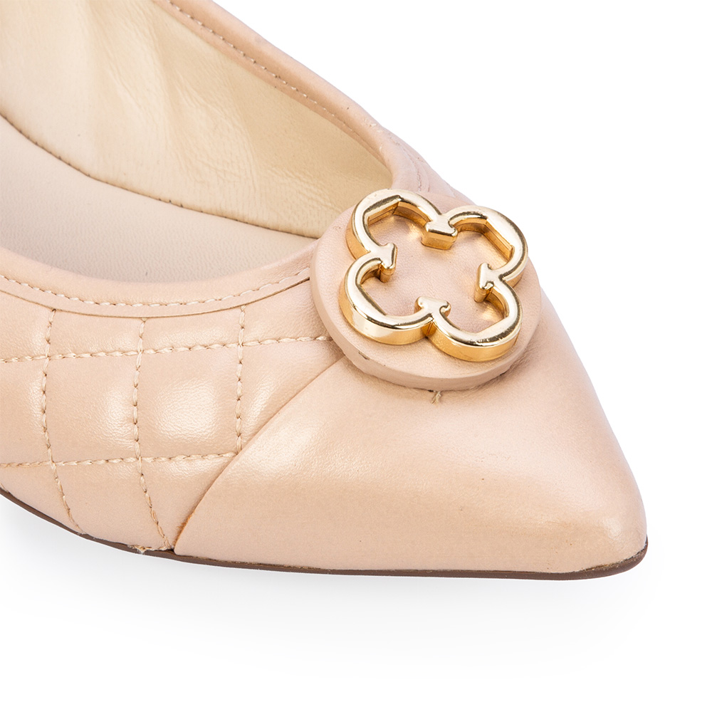 SAPATILHA CATHERINE BICO FINO NUDE SEDA DE COURO MATELASS&Ecirc; image number 2
